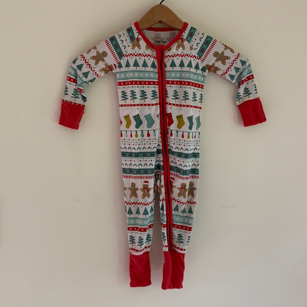Little Sleepies Fair Isle Print Zipper PJs sz 3/6m
